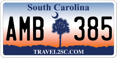 SC license plate AMB385