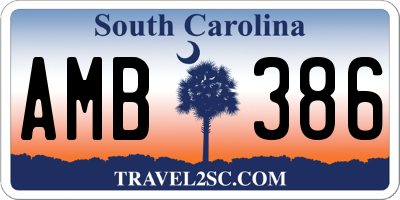 SC license plate AMB386