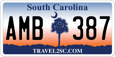 SC license plate AMB387