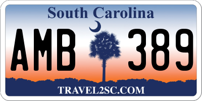 SC license plate AMB389