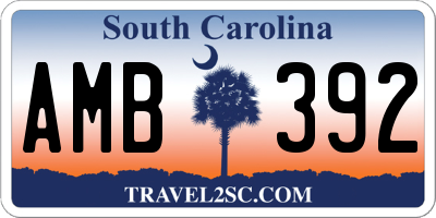 SC license plate AMB392