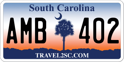 SC license plate AMB402