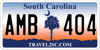 SC license plate AMB404