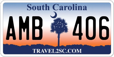 SC license plate AMB406