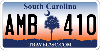 SC license plate AMB410