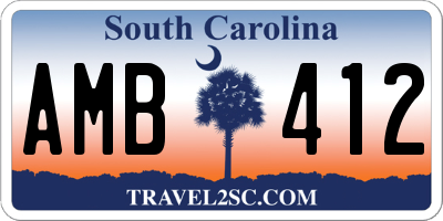 SC license plate AMB412