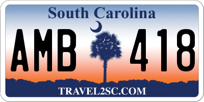 SC license plate AMB418