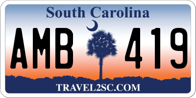 SC license plate AMB419
