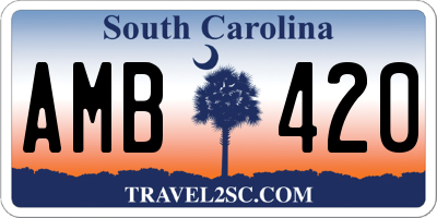 SC license plate AMB420