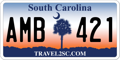 SC license plate AMB421