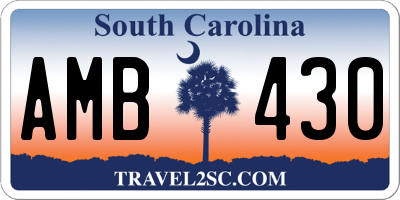 SC license plate AMB430