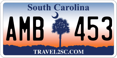 SC license plate AMB453