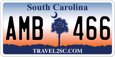 SC license plate AMB466