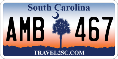 SC license plate AMB467
