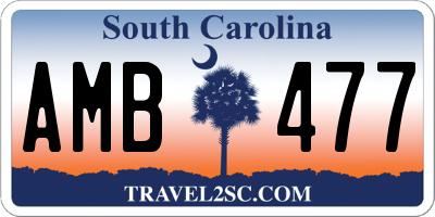 SC license plate AMB477