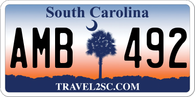 SC license plate AMB492