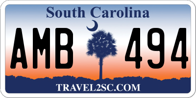 SC license plate AMB494