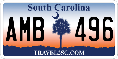 SC license plate AMB496