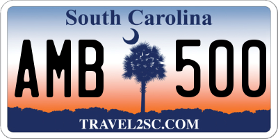 SC license plate AMB500