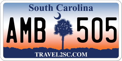 SC license plate AMB505