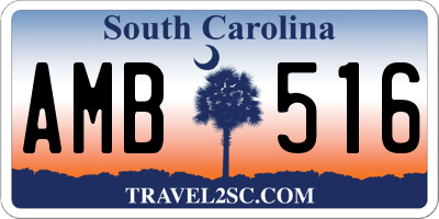 SC license plate AMB516