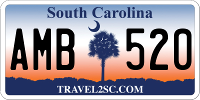 SC license plate AMB520