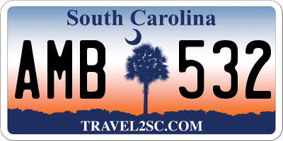 SC license plate AMB532
