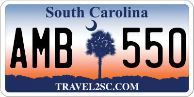 SC license plate AMB550