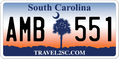 SC license plate AMB551