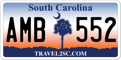 SC license plate AMB552