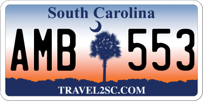 SC license plate AMB553