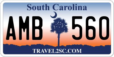 SC license plate AMB560