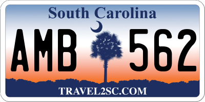 SC license plate AMB562