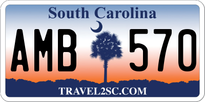 SC license plate AMB570