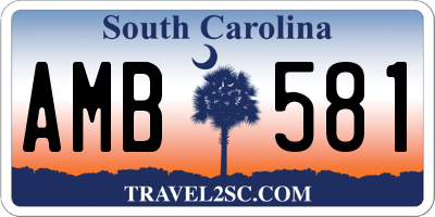 SC license plate AMB581