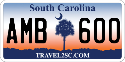 SC license plate AMB600