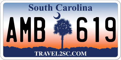 SC license plate AMB619