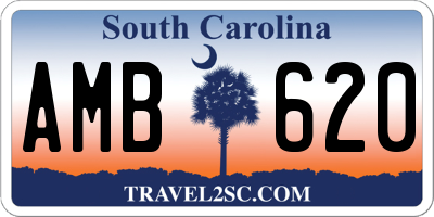 SC license plate AMB620