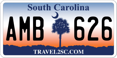 SC license plate AMB626