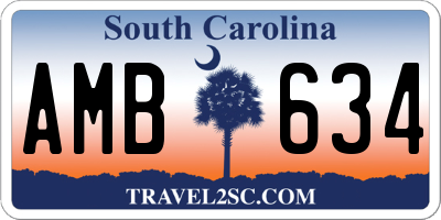 SC license plate AMB634