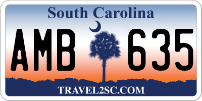 SC license plate AMB635