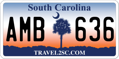 SC license plate AMB636