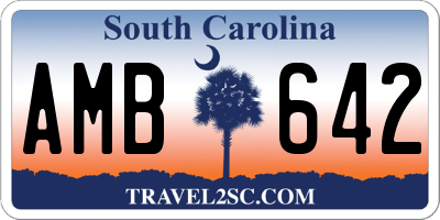 SC license plate AMB642