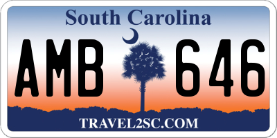 SC license plate AMB646