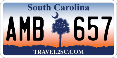 SC license plate AMB657