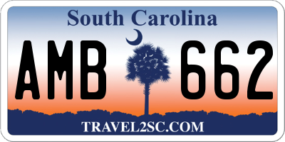 SC license plate AMB662