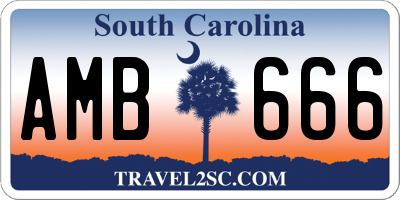 SC license plate AMB666