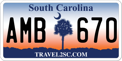 SC license plate AMB670