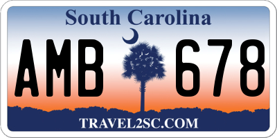SC license plate AMB678