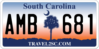SC license plate AMB681